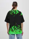 Женская футболка оверсайз / GREEN FIRE | ОГОНЬ