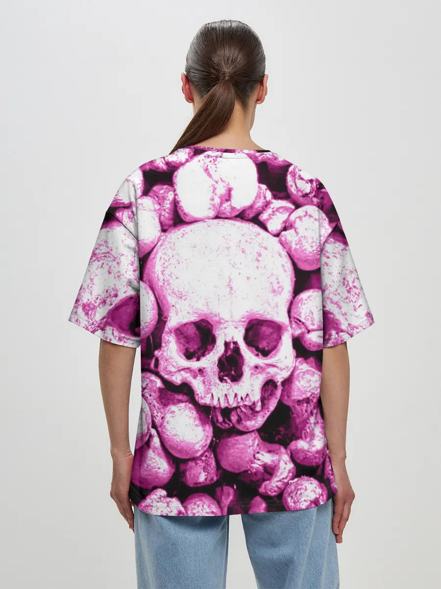 Женская футболка оверсайз / череп