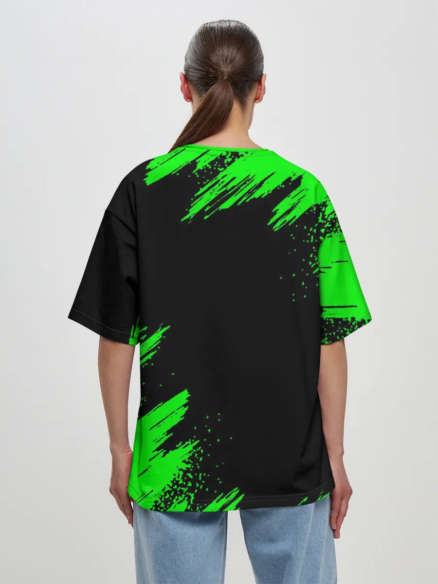 Женская футболка оверсайз / MINECRAFT CREEPER CAT