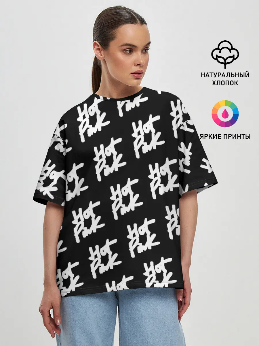 Женская футболка оверсайз / HOT PINK