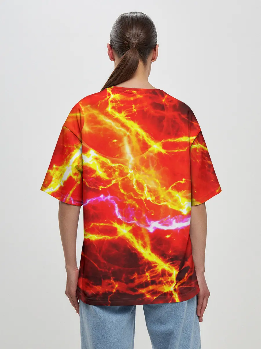 Женская футболка оверсайз / УДАРЫ МОЛНИИ