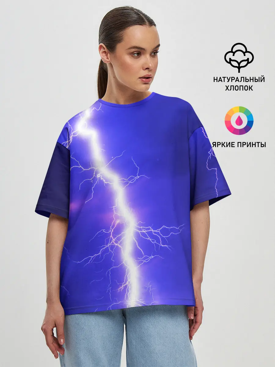 Женская футболка оверсайз / NEON ELECTRIX