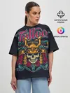 Женская футболка оверсайз / Череп со змеями