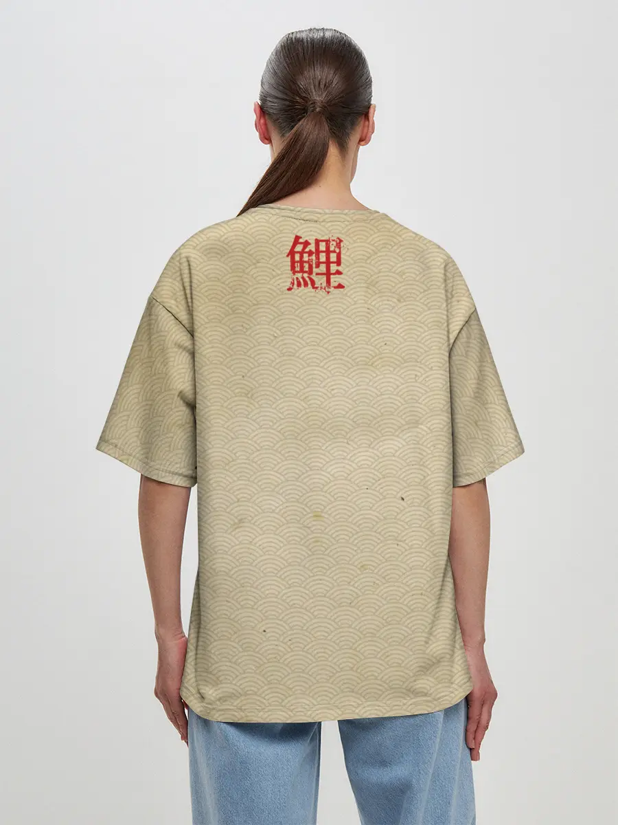 Женская футболка оверсайз / Золотая рыба кои