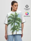 Женская футболка оверсайз / Пальмы над головой