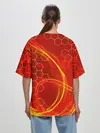 Женская футболка оверсайз / Неоновый Огонь