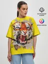 Женская футболка оверсайз / Оскал тигра