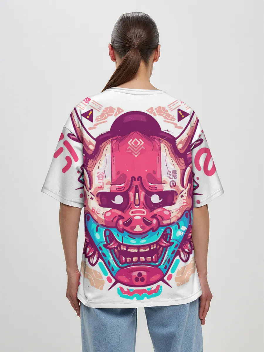 Женская футболка оверсайз / Маска Ханья светлая