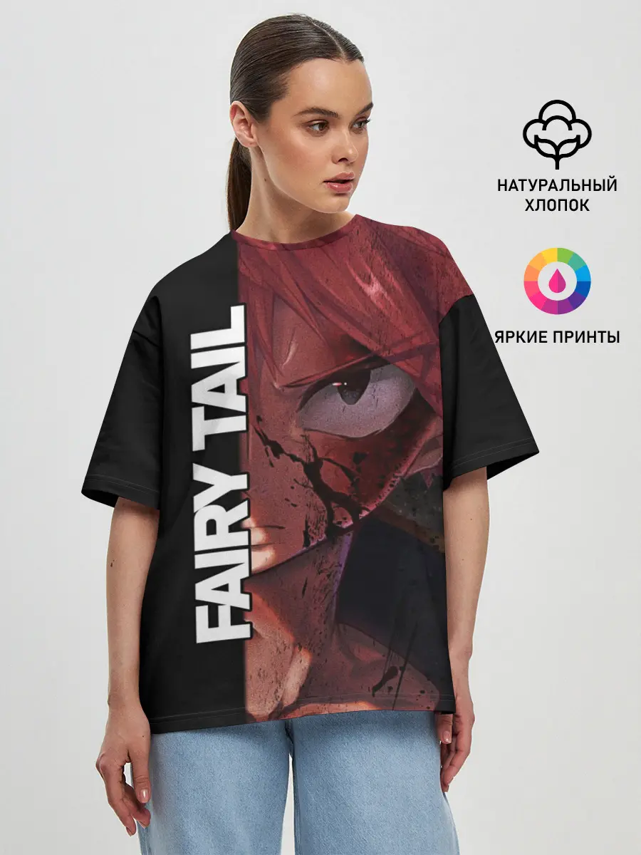 Женская футболка оверсайз / Хвост Феи взгляд