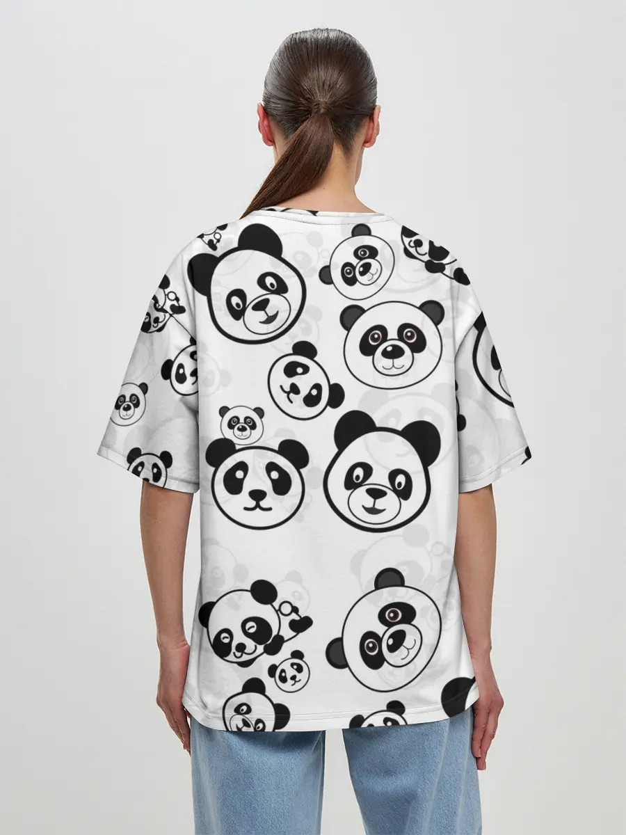 Женская футболка оверсайз / Панды