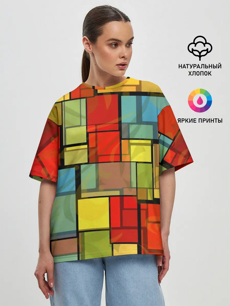 Женская футболка оверсайз / ГЕОМЕТРИЯ