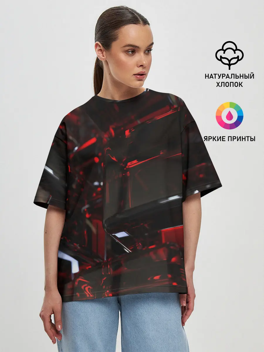 Женская футболка оверсайз / МЕТАЛЛИЧЕСКИЙ