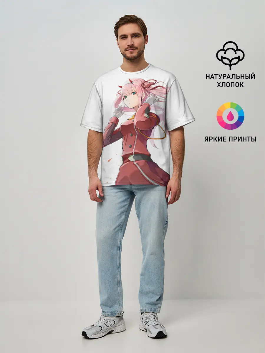 Мужская футболка оверсайз / ноль два ветер