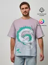 Мужская футболка оверсайз / водный дракон