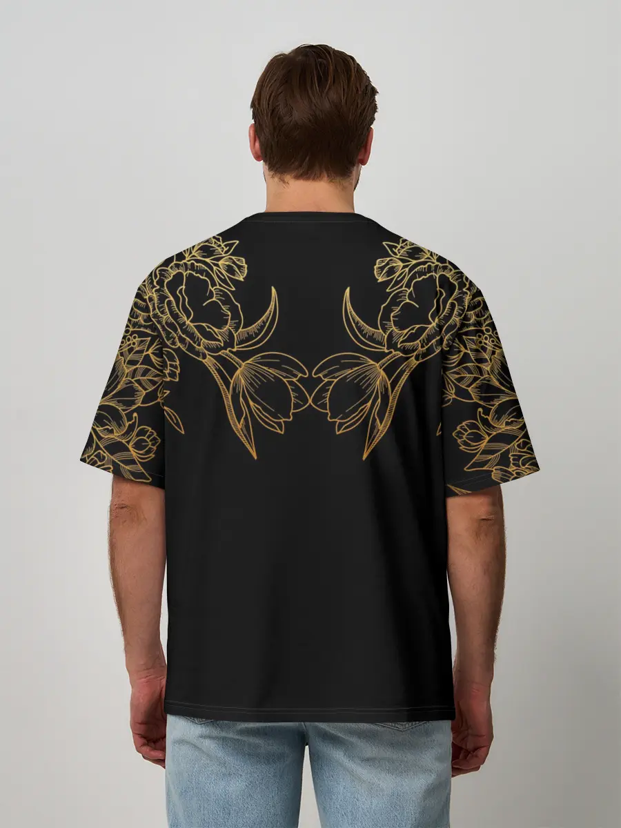 Мужская футболка оверсайз / Цветы