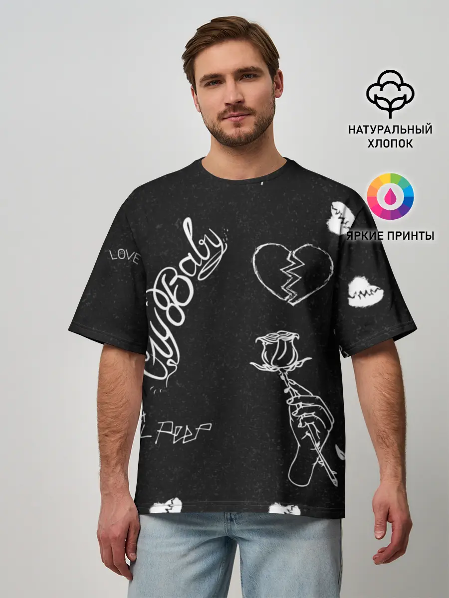 Мужская футболка оверсайз / LIl Peep