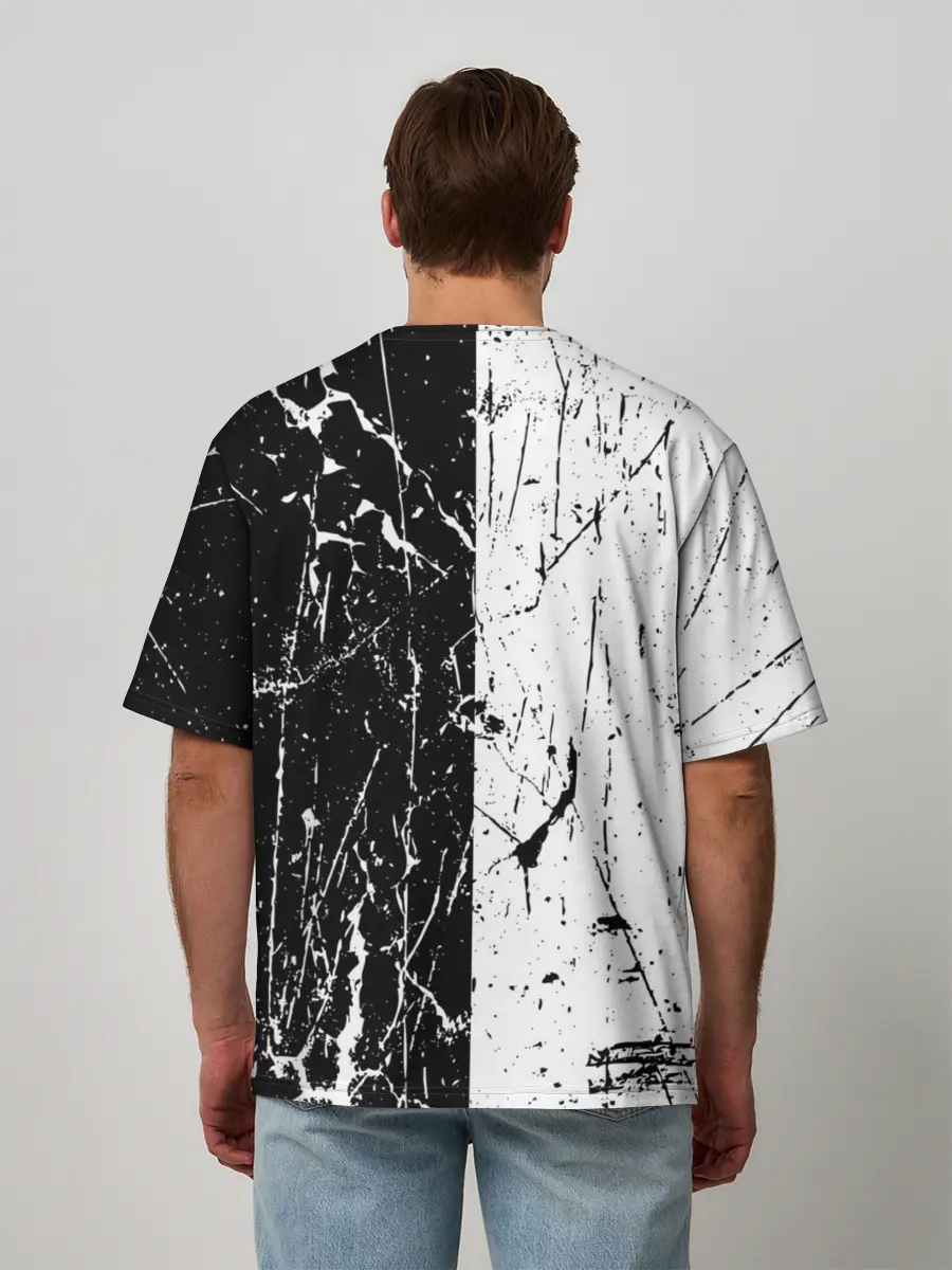 Мужская футболка оверсайз / ЧБ ГРАНЖ | RED BUTTERFLY