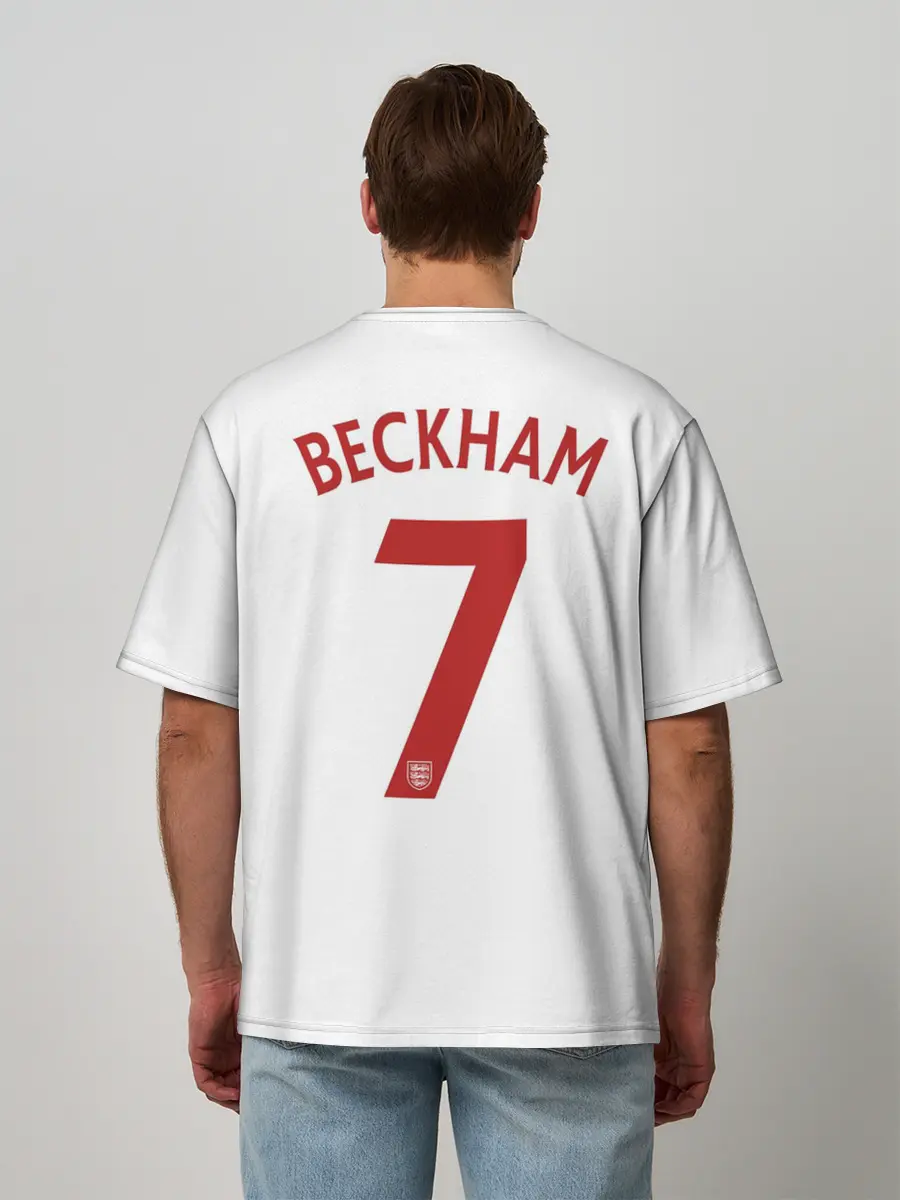 Мужская футболка оверсайз / Дэвид Бекхэм Англия Ретро
