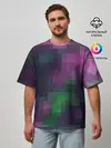 Мужская футболка оверсайз / Разноцветный геометрический уз