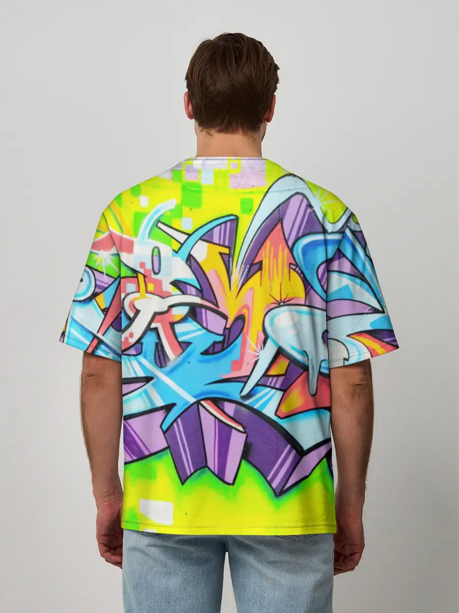 Мужская футболка оверсайз / Неоновая кислота