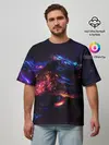 Мужская футболка оверсайз / ФРАКТАЛЬНЫЙ НЕОН