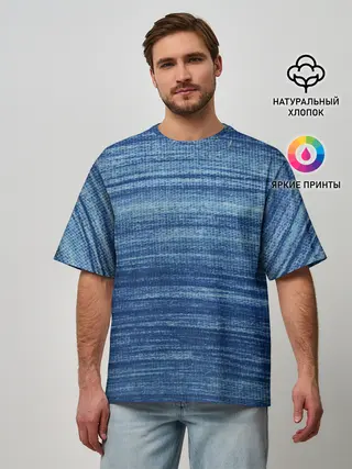 Мужская футболка оверсайз / Texture. Denim