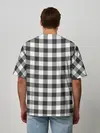 Мужская футболка оверсайз / Черно-белая клетка