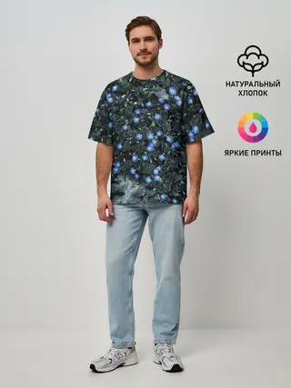 Мужская футболка оверсайз / Маленькие ЦветЫ