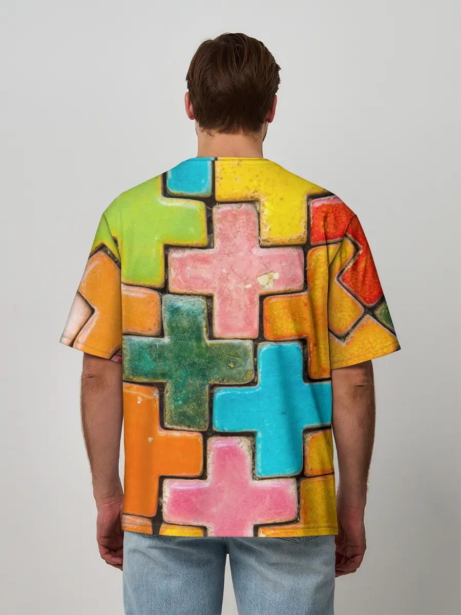 Мужская футболка оверсайз / Крестик