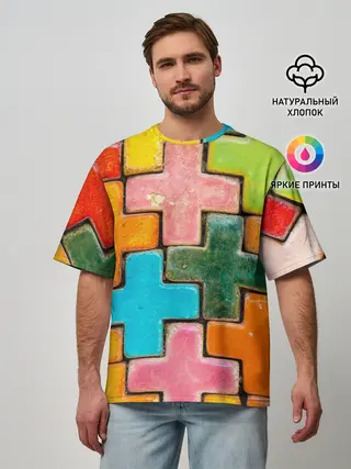 Мужская футболка оверсайз / Крестик