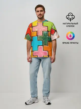 Мужская футболка оверсайз / Крестик