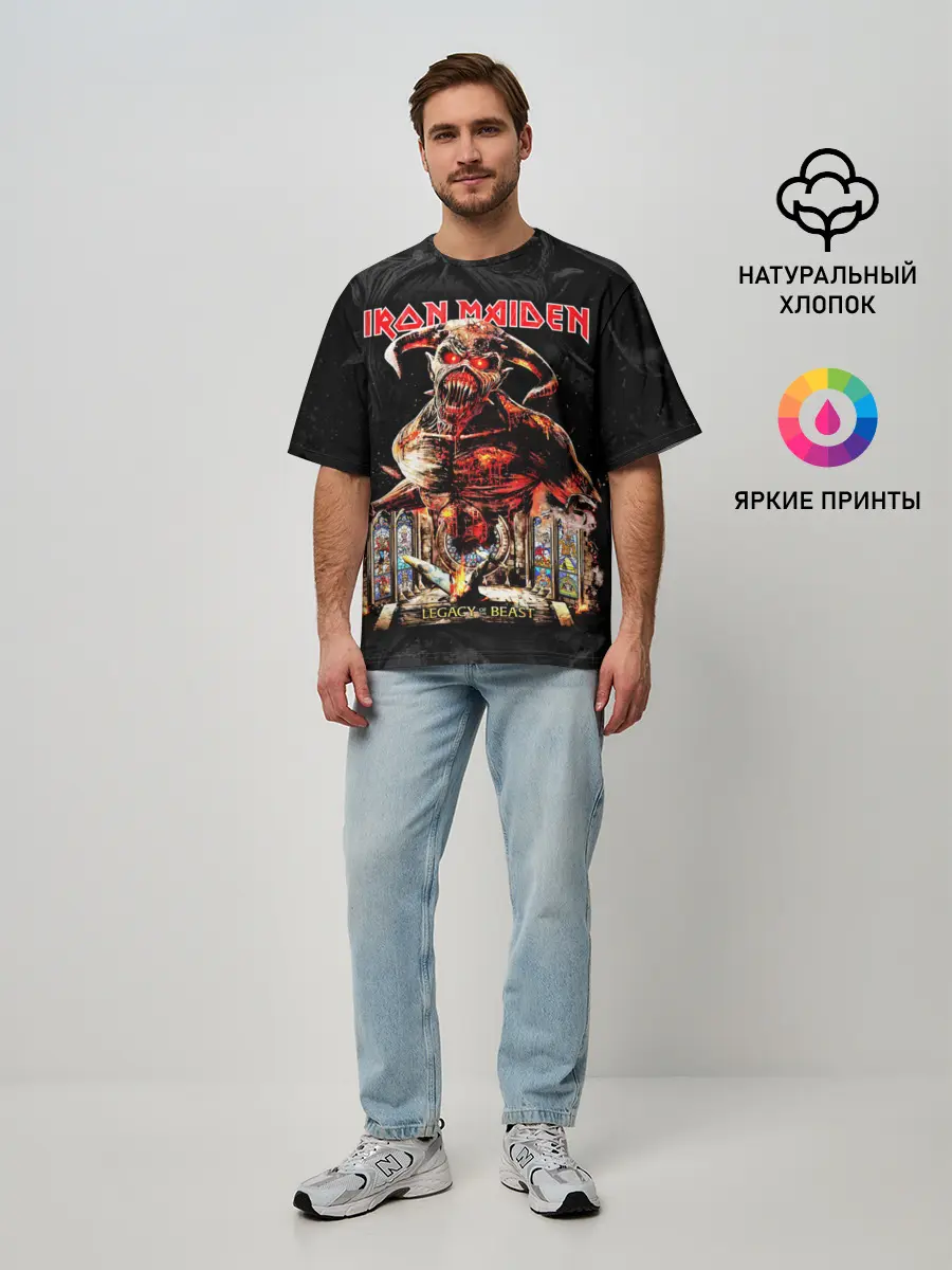 Мужская футболка оверсайз / Iron Maiden