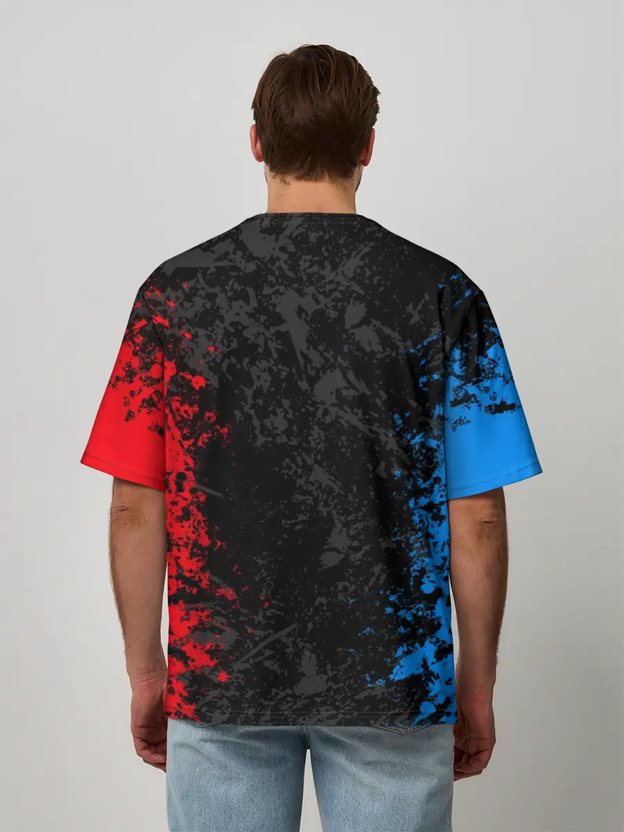 Мужская футболка оверсайз / TEAM FORTRESS 2 RED VS BLUE