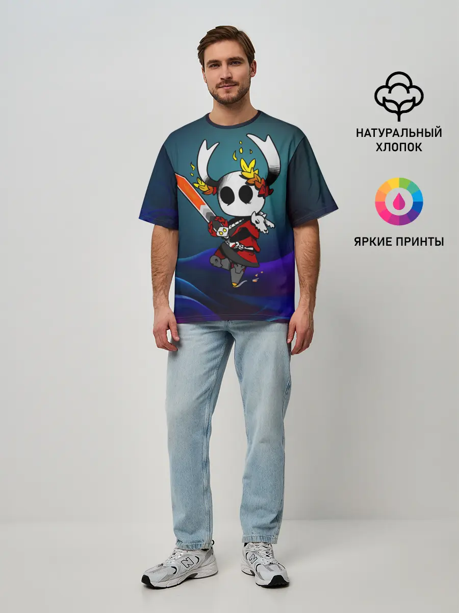 Мужская футболка оверсайз / Hollow Knight x Hades