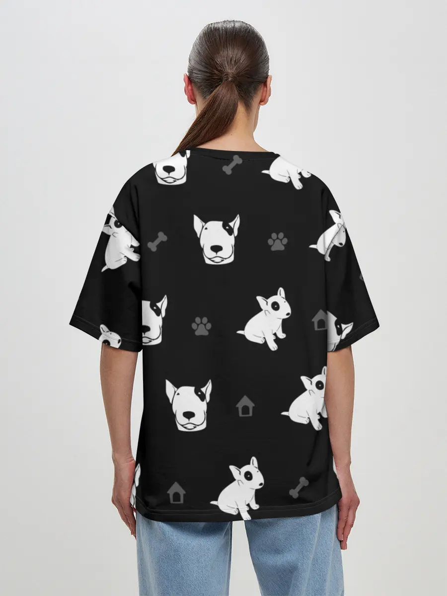 Женская футболка оверсайз / Английский бультерьер