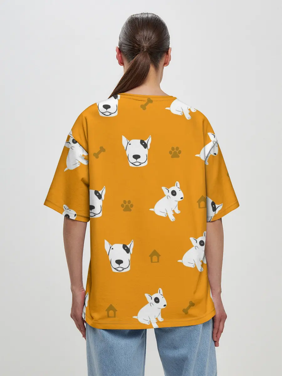 Женская футболка оверсайз / Английский бультерьер