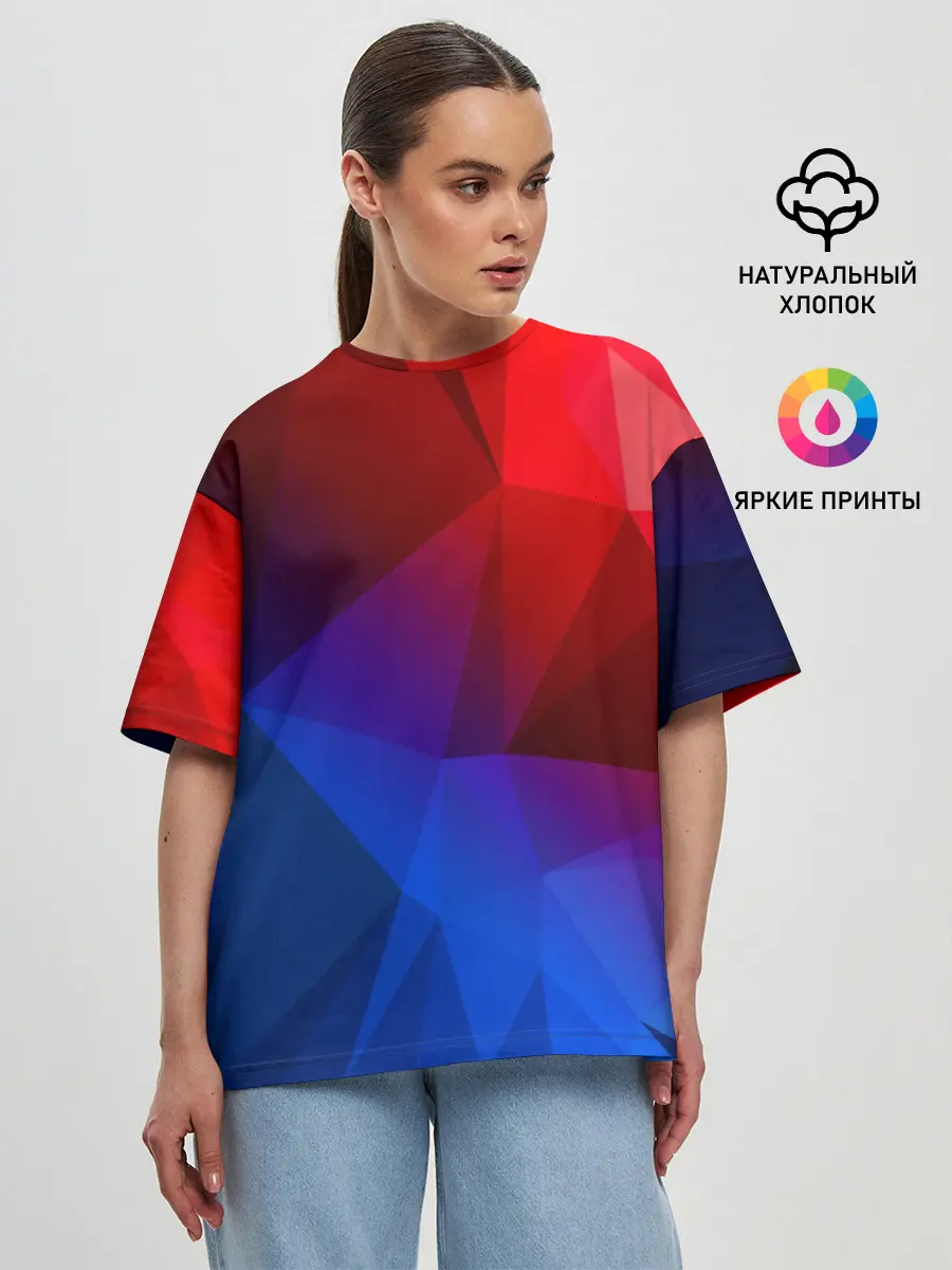 Женская футболка оверсайз / RED&BLUE