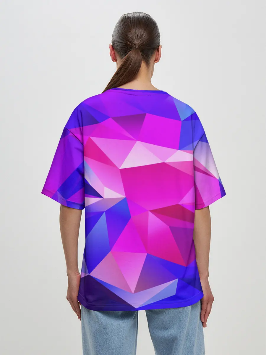 Женская футболка оверсайз / NEON POLYGON