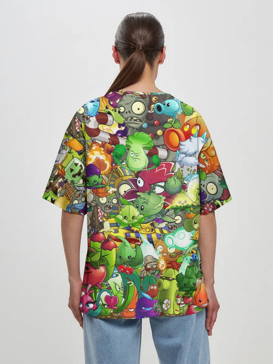 Женская футболка оверсайз / Plants vs Zombies