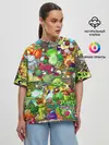 Женская футболка оверсайз / Plants vs Zombies
