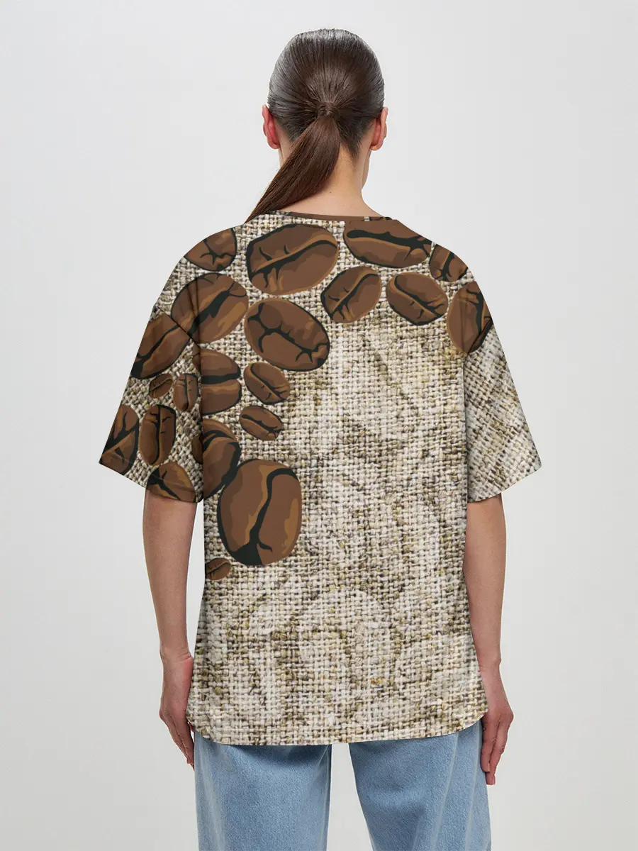 Женская футболка оверсайз / Кофейные зёрна