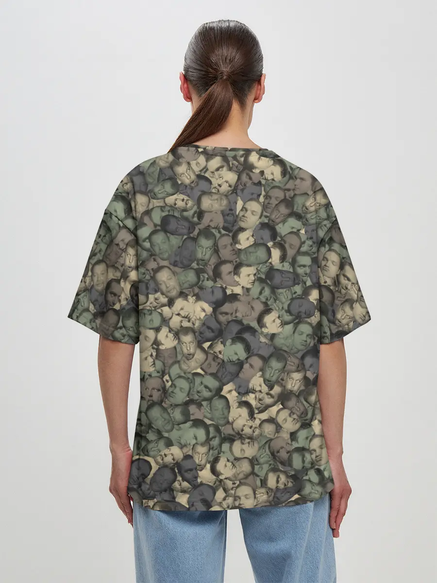 Женская футболка оверсайз / Камуфляж Зеленый Слоник