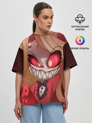 Женская футболка оверсайз / Hazbin Hotel
