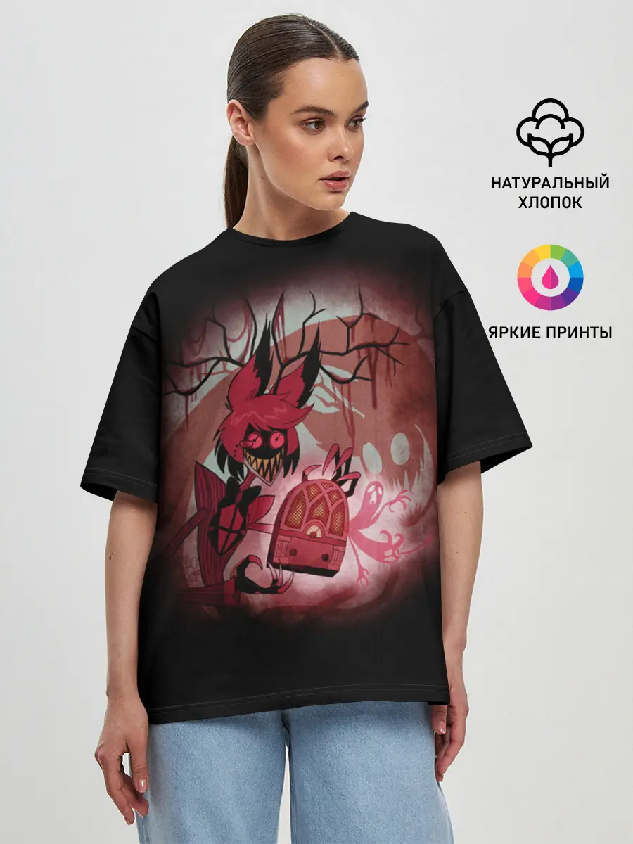 Женская футболка оверсайз / Hazbin Hotel