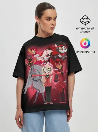 Женская футболка оверсайз / Отель хазбин