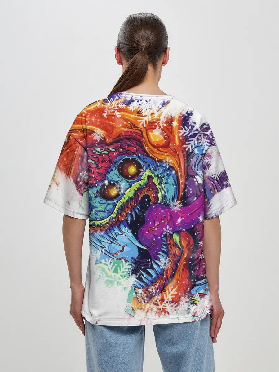 Женская футболка оверсайз / Новогодний CS GO