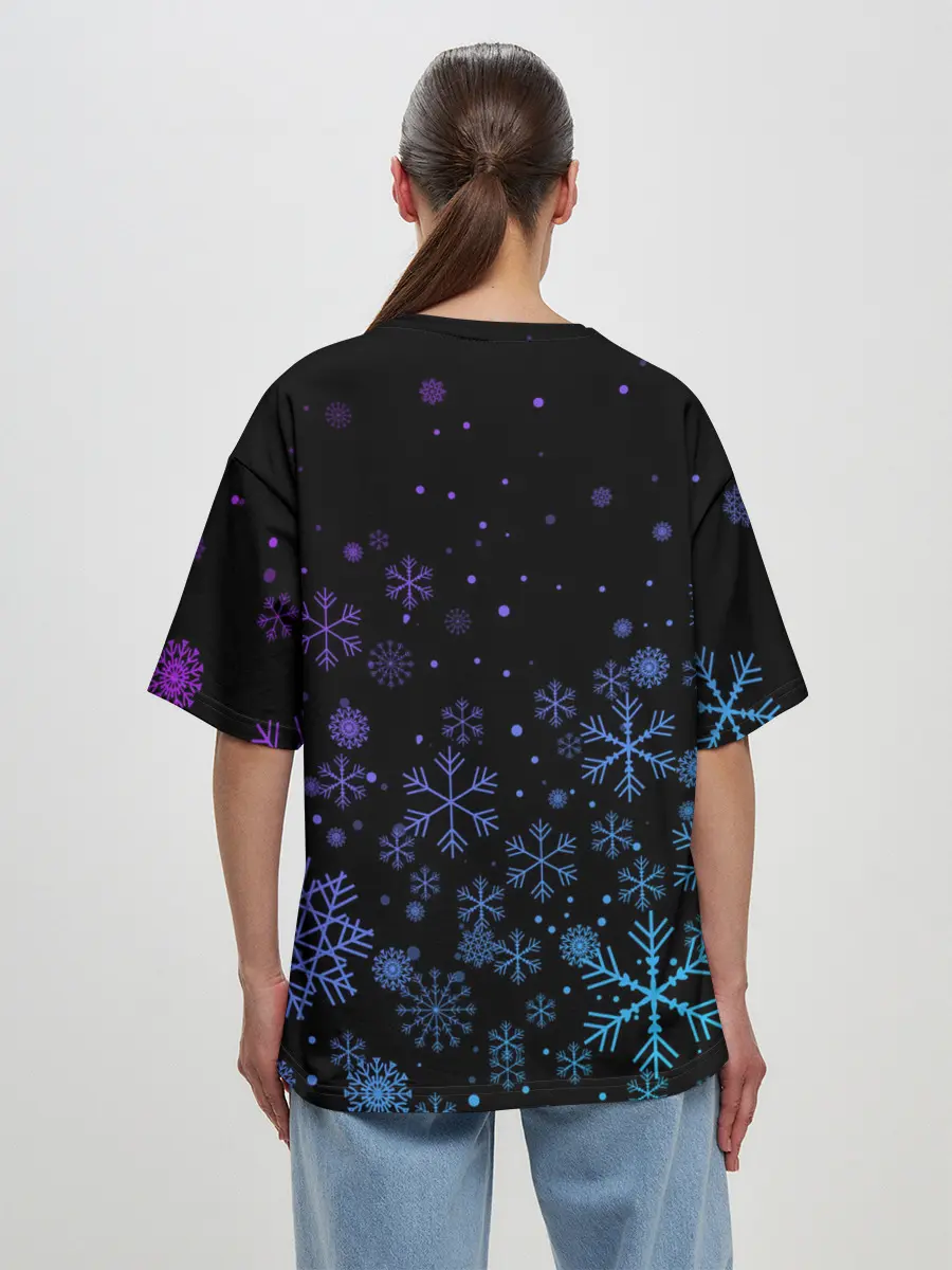 Женская футболка оверсайз / FORTNITE НОВОГОДНИЙ.