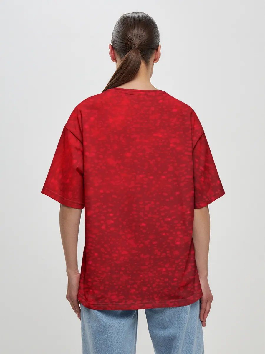 Женская футболка оверсайз / Новогодний Дзюба Russia