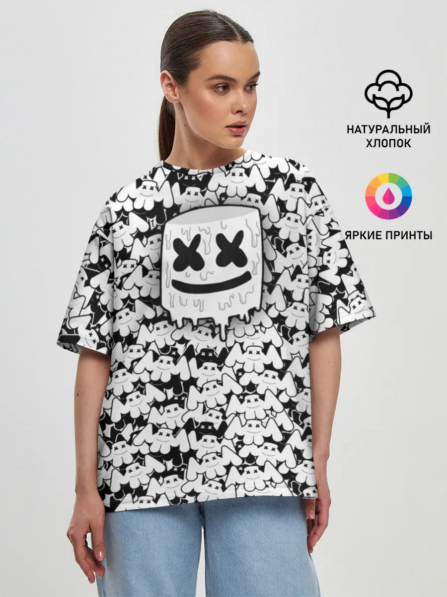 Женская футболка оверсайз / MARSHMELLO