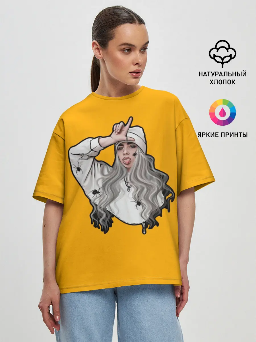 Женская футболка оверсайз / Billie Eilish